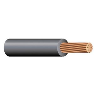 THW-6-BLK-7STR-CU-2500R Stranded Soft Annealed Copper THW Building Wire 6-AWG 2500-ft Reel Black