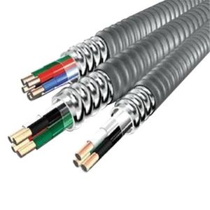 MC-12/2-AL-W/GRN-GRD-50FT Copper Conductor Aluminum Armored MC Armored Cable With Grounding 12/2 50-ft Coil