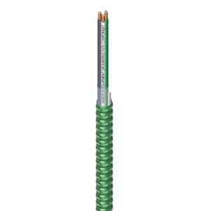 HCF-10/3-CU-STL-GREEN-JKT-250C Copper Conductor Steel Armored MC Health Care Facilities Cable 10/3 250-ft Coil Green