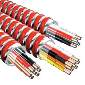 Solid Copper MC/FPLP Control Cable 14/4 1000-ft Reel Black White Red Blue Fire