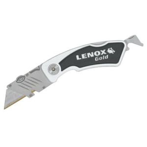 Lenox Tools 10771FLK1 Bi-Metal Folding Locking Tradesman Utility Knife Gold