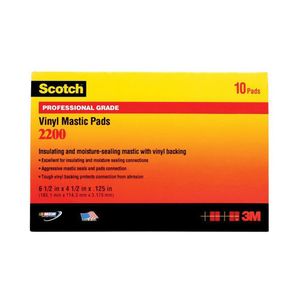 3M 2200-6-1/2X4-1/2 2200 Series Premium Grade Insulating Unprinted Mastic Pad 6.5-Inch x 4.5-Inch x 125 mil PVC Backing Black Scotch