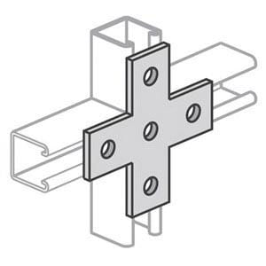 Power Strut PS-712-EG Electrogalvanized Steel 5-Hole Cross Plate