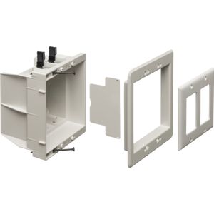 Arlington DVFR2W Paintable Plastic 2-Gang Gangable Recessed Indoor Box 6.012-Inch x 6.698-Inch x 0.750-Inch 34-Cubic-Inch In-Box