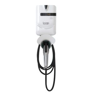 Evloop EVS-80A-L2-001 Wall Mount Level 2 Single Port Electric Vehicle Charging Station 19.2-Kilo-Watt 208/240-Volt AC 80-Amp 25-ft Cord EV-FLEET