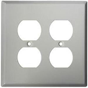 Mulberry 97102 430 Stainless Steel Screw Mount Standard Size 2-Gang Wallplate 2-Duplex Receptacle