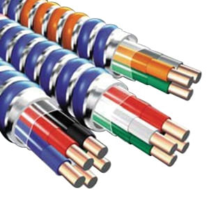 AFC Cable Systems 1704B93T01 Copper Interlocked Galvanized Steel MC Armored Cable 12/2 2500-ft Brown/Gray Green (Ground) MC Tuff