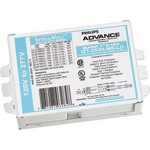 Philips Advance IZT2S26M5LD35M (2) 26-Watt CFQ26W/G24Q Lamp Electronic Dimmable Fluorescent Ballast 120 - 277-Volt Mark