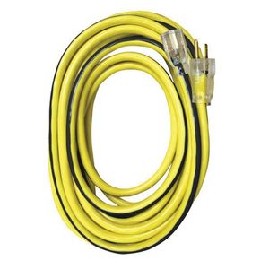 Voltec Industries 05-00365 SJTW Extension Cord With Lighted End 12/3 50-ft Yellow/Black