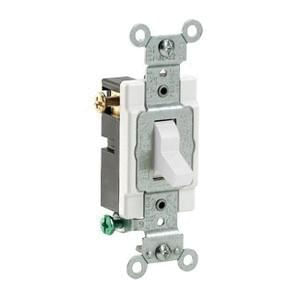 Leviton CS320-2W 120/277-Volt AC 20-Amp 3-Way Commercial/Specification Grade Toggle AC Quiet Switch White