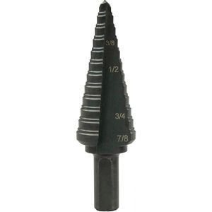 Greenlee GSB04 Black Oxide 10 Gauge Steel Multi-Hole Step Bit 3/16 - 7/8-Inch