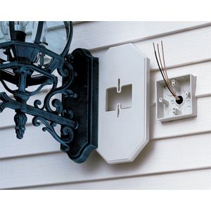 Arlington 8091FDBL Plastic Wall/Vertical Mount All Siding Box Kit With Mega Mounting Plate 7.142-Inch x 0.78-Inch x 13.49-Inch