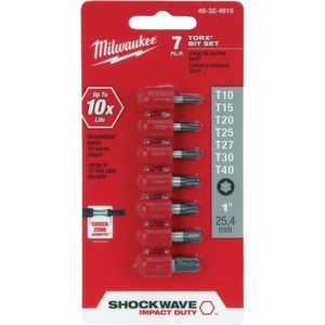 Milwaukee Tool 48-32-4615 Insert Bit Set 1-Inch Torx Shockwave Impact Duty