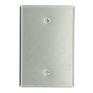 Leviton 84114-40 Non-Magnetic 302 Stainless Steel Box Mount Oversized 1-Gang Blank Wallplate Stainless Steel