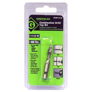 Greenlee DTAP1/4-20 High Speed Steel Drill And Tap Bit 1/4-Inch x 20 TPI