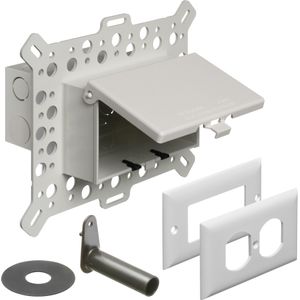 Arlington DBHM1W Textured UV Rated Plastic 1-Gang Recessed Non-Metallic Low Profile Box 9.058-Inch x 7.012-Inch x 5.16-Inch 22-Cubic-Inch In-Box
