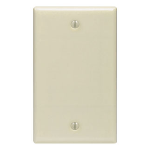 Leviton 86014 Thermoset Box Mount Standard Size 1-Gang Blank Wallplate Ivory