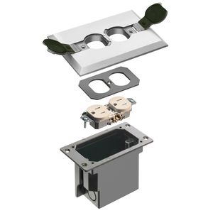 Arlington FLBRF101NL Plastic 1-Gang Non-Metallic Adjustable Floor Box With Flip Lids 4.125-Inch x 6.000-Inch x 3.738-Inch 20-Cubic-Inch