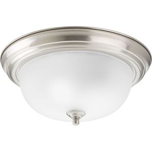 Progress Lighting P3925-09ET 2-Light Ceiling Fixture 75-Watt 120-Volt Etched Glass Brushed Nickel Melon