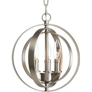 Progress Lighting P5142-126 3-Light Pendant Fixture 60-Watt 120-Volt 10-1/8-Inch Burnished Silver Equinox