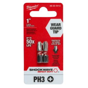 Milwaukee Tool 48-32-4413 #3 Phillips Insert Bit 1-Inch Shockwave Impact Duty