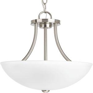 Progress Lighting P3748-09 2-Light Convertible Semi-Flush Mount Ceiling Light 100-Watt 120-Volt AC Brushed Nickel Gather