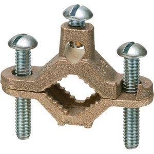 Arlington 721B Solid Brass Bare Wire Ground Clamp 1-1/4 - 2-Inch Pipe 10-2-AWG