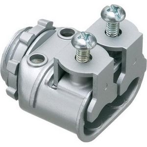 Arlington SG3838A Die Cast Zinc Insulated Throat Straight Duplex Connector 3/8-Inch Saddlegrip