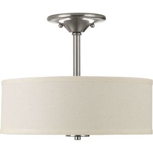 Progress Lighting P3712-09 2-Light Semi-Flush Mount Light 75-Watt 120-Volt Brushed Nickel Inspire