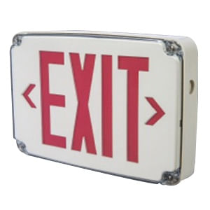 Cooper Lighting LPXW-7-1-R-WH-SD LPXW Series Self-Powered Exit Sign White Housing Red Letter 120/277-Volt AC Sure-Lites