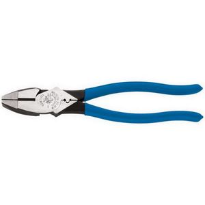 Klein Tools D2000-9NECR High Leverage Heavy-Duty Side Cutting And Crimping Plier 9-3/8-Inch Royal Blue