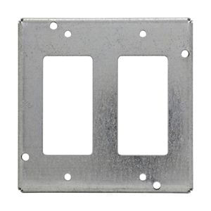 Crouse-Hinds TP741 Steel Surface Cover With (2) GFCI Receptacle Opening 4-11/16-Inch x 4-11/16-Inch x 1/2-Inch