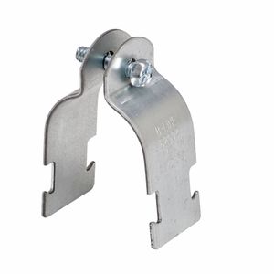 B-Line B2002PAZN Zinc Electroplated 16 Gauge Low Carbon Steel 2-Piece Pre-Assembled Pipe Clamp 3/4-Inch