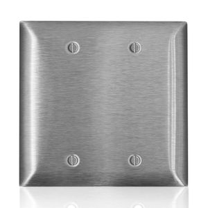 Leviton SSJ23-C40 302 Stainless Steel 2-Gang Midway Wallplate (2) Blank