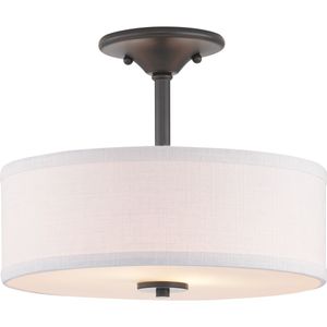 Progress Lighting P350129-143 2-Light Semi-Flush Mount Ceiling Light 75-Watt 120-Volt AC Graphite Painted Inspire