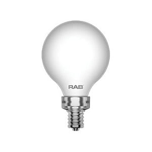 Rab G16.5-3-E12-927-F-C Dimmable G16.5 Decorative LED Filament Lamp E12 Candelabra Base 3-Watt 350-Lumens 90 CRI 2700K Soft White
